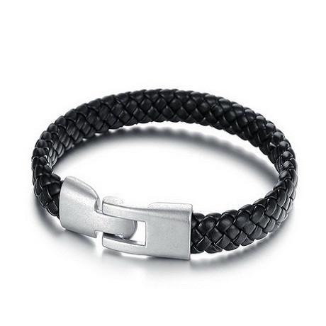 Handmade Genuine Leather Knitted Men's Bracelet - Florence Scovel - 1