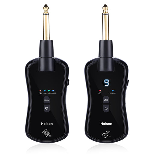 Hoison S8 Wireless Guitar System Wireless Audio Electric Guitar Transmitter Receiver 4 Channels Transmission Range High Frequency Battery Rechargeable (10 Channels+2 Modes)