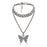Iced Out Cuban Link Butterfly Pendant Necklace- Women's Hip Hop Jewelry Set