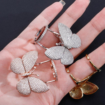 Hip Hop Butterfly Rings