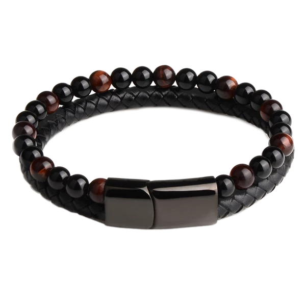 Beaded Natural Stone Bracelet for Men