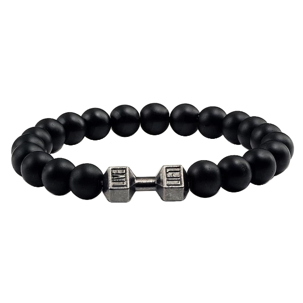 Dumbbell Volcanic Lava Stone Bracelet