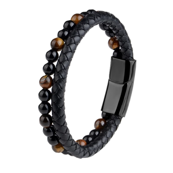 Beaded Natural Stone Bracelet for Men