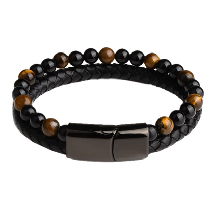 Beaded Natural Stone Bracelet for Men