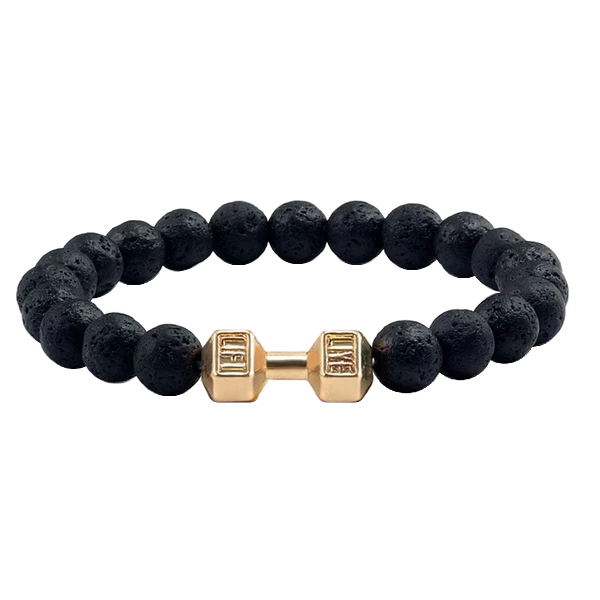 Dumbbell Volcanic Lava Stone Bracelet