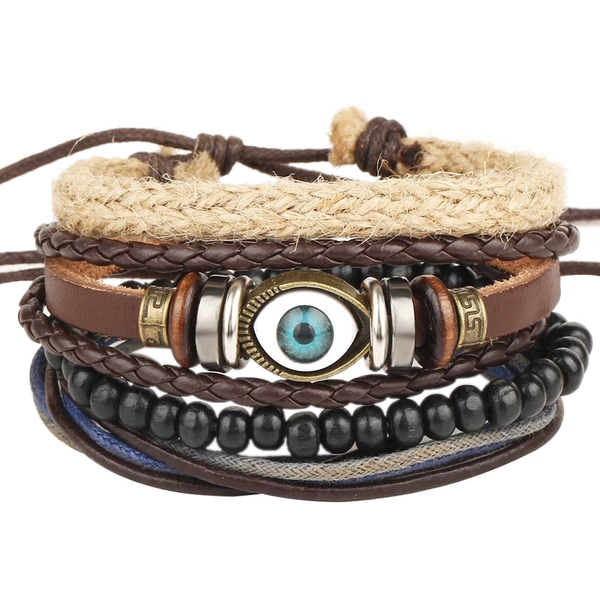 Vintage Multi Layer Evil Eye Bracelet