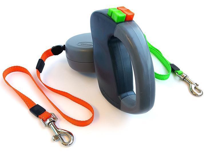 360° Tangle-Free, Heavy Duty Retractable Hoison Dog Leash with Anti-Slip Handle; One-Handed Brake, Pause, Lock. Easy Single Lock/Release Button and Ergonomic Handle