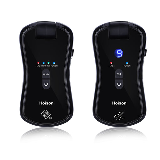 Hoison S8 Wireless Guitar System Wireless Audio Electric Guitar Transmitter Receiver 4 Channels Transmission Range High Frequency Battery Rechargeable (10 Channels+2 Modes)