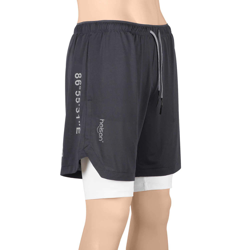 Hoison Sports EVEREST 2020 Men's Running Shorts Quick Dry Lightweight Zipper Pocket Short Pants for Athletic Gym Workout (2-in-1 Liner Designed)