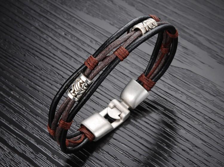 Handmade Genuine Leather Men's Bracelet - Florence Scovel - 3