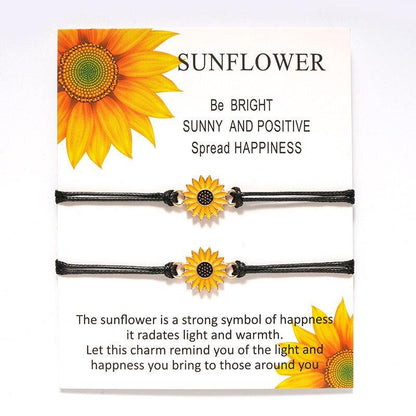 2pcs/set Heart Life Tree Charm Bracelets One for you one for me Black String Braiding Couple Bracelet for Men Women Wish Card