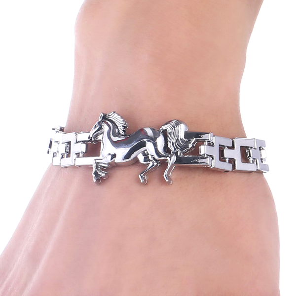 Punk Horse Stainless Steel Charm Bracelet