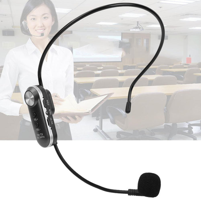 Wireless FM Audio Mic Set Rechargeable Headset Handheld Microphone for Voice Amplifier