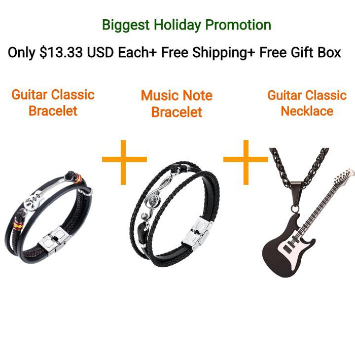 Musicwaker®High-quality Personalise Unique Guitar Necklace & Bracelet-Limited Edition
