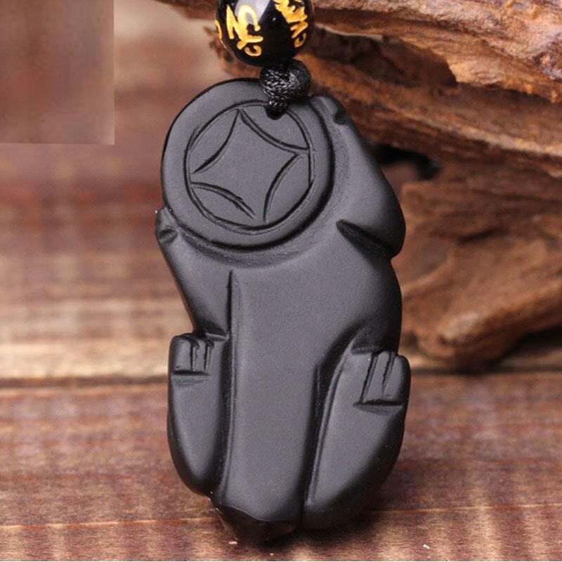 Black Obsidian Pixiu Protection Necklace - Necklace - Inner Wisdom Store