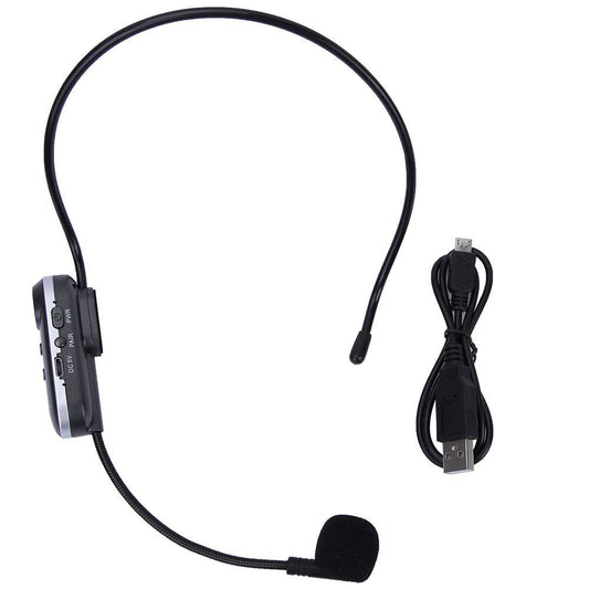 Wireless FM Audio Mic Set Rechargeable Headset Handheld Microphone for Voice Amplifier
