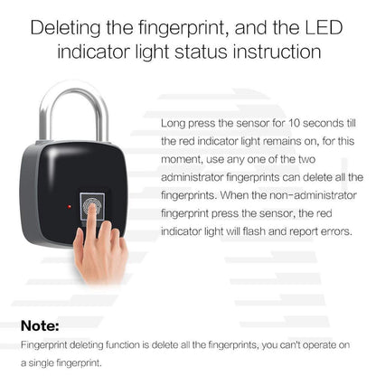 Fingerprint Padlock, Waterproof Keyless Anti-Theft Padlock