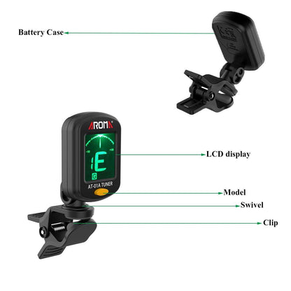 Digital clip on guitar tuner