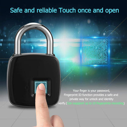 Fingerprint Padlock, Waterproof Keyless Anti-Theft Padlock