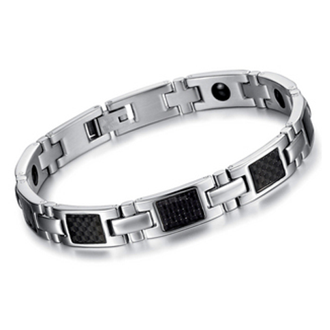 Silver on Black Stainless Steel Men's Bracelet - Florence Scovel - 2