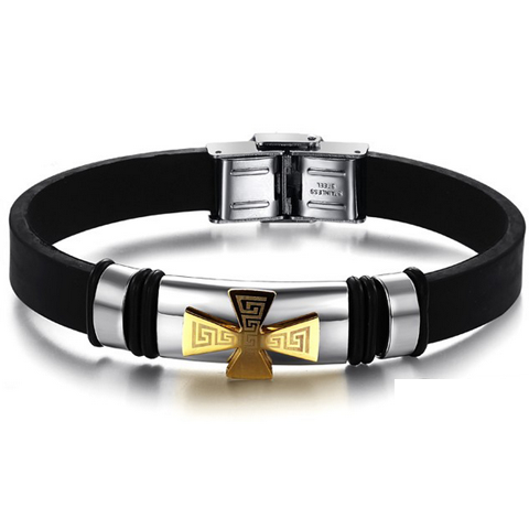 Golden Cross Stainless Steel Men's Bracelet - Florence Scovel