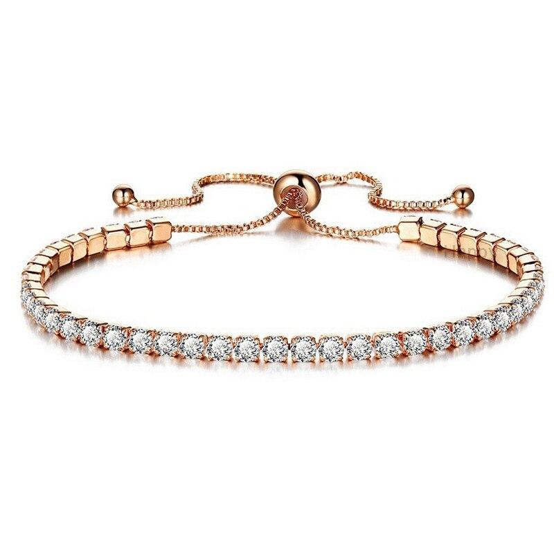 Crystal Bracelet Luxury Micro-inlaid Zircon Bracelet Ladies Simple Adjustable Hand Jewelry Fashion Bracelet