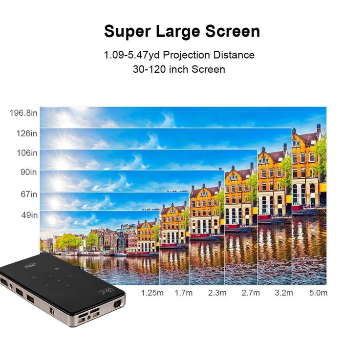 4K DLP Micro Projector 2.4G WiFi 1000:1 Phone Control Video Projector