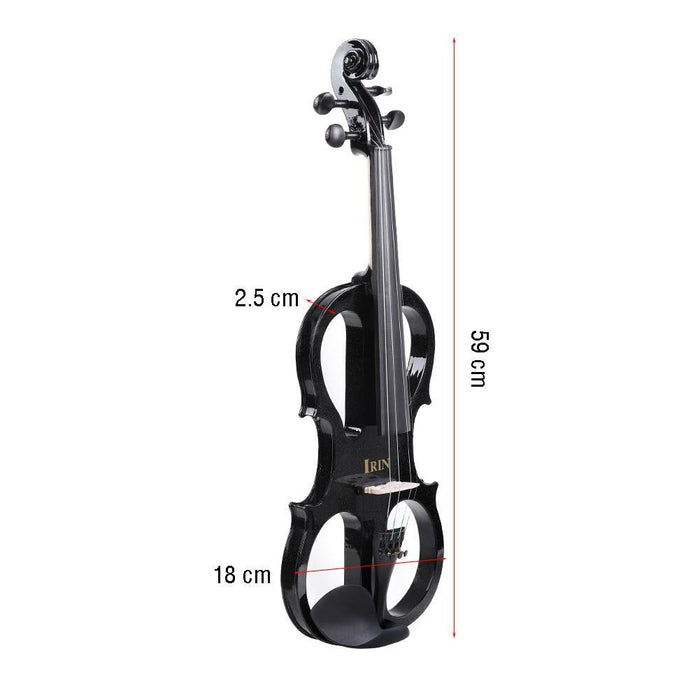 Maple Wood 4/4 Electric Violin Fiddle with Bow Headphone Audio Cable Accessories