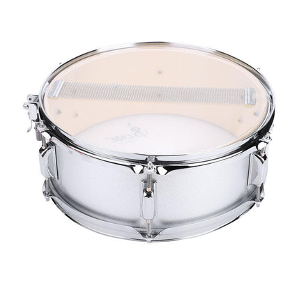 Stainless Steel Snare Drum PVC Drumhead Kit with Bag Stick Shoulder Strap Mute