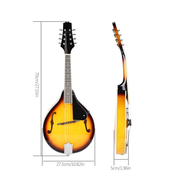 IRIN Wooden Classic Mandolin 8 String Guitar with Carry Storage Bag