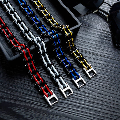 Fashion punk stainless steel chain jewelry personality trend motorcycle bicycle bracelet men