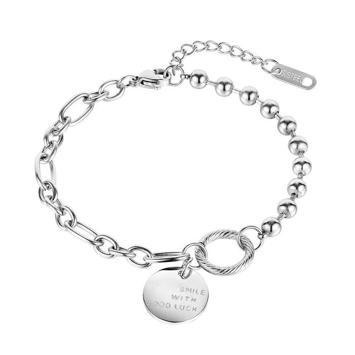 All-match chain round bead titanium steel bracelet women