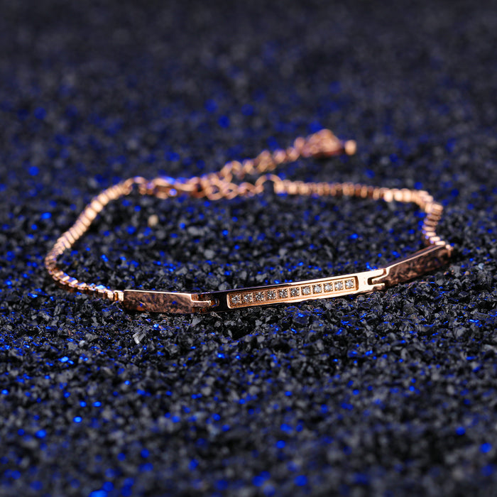 Micro inlaid 3A zircon bracelet girl rose gold plated chain