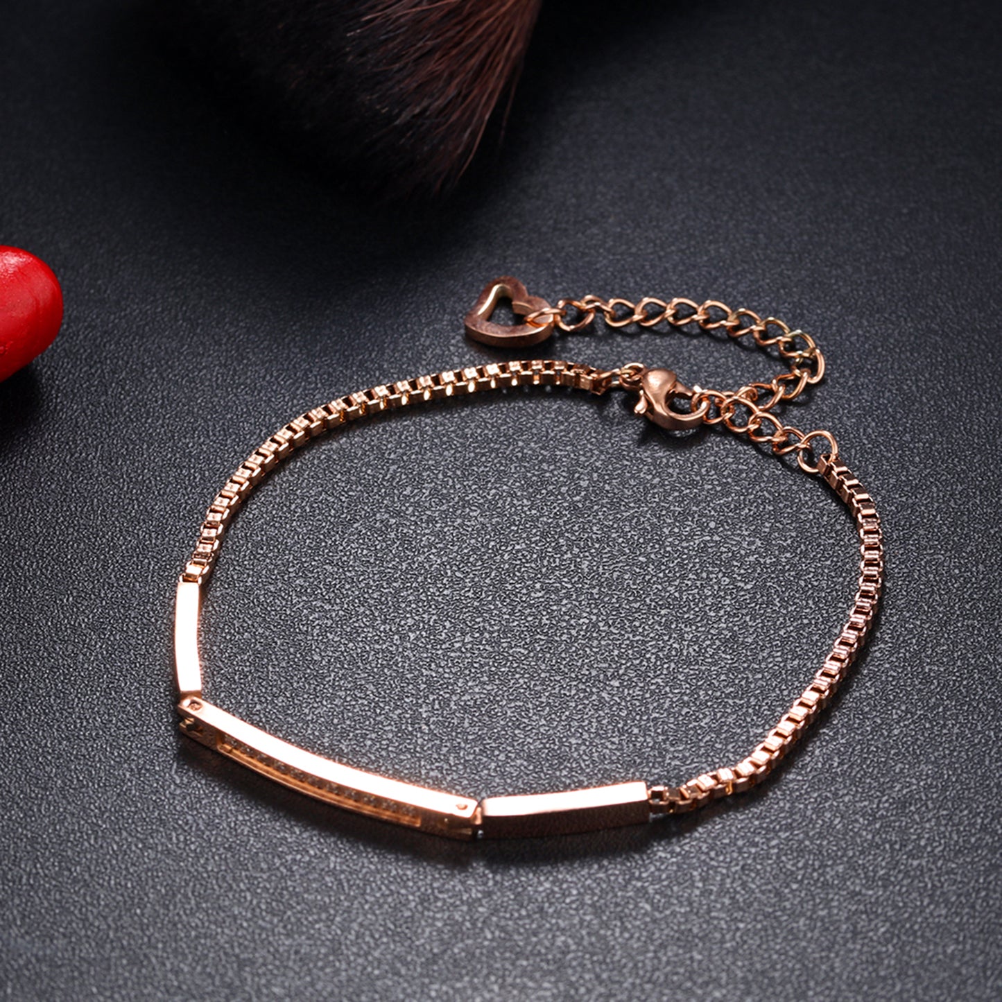 Micro inlaid 3A zircon bracelet girl rose gold plated chain