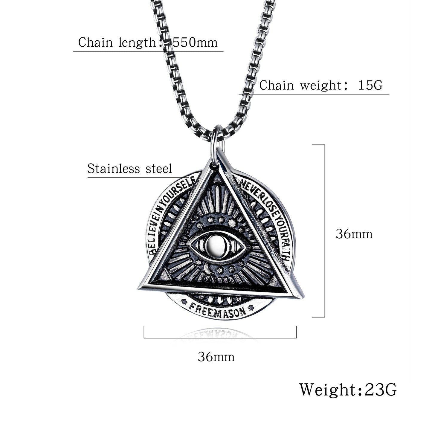 Freemason Demon Eye Necklace Men