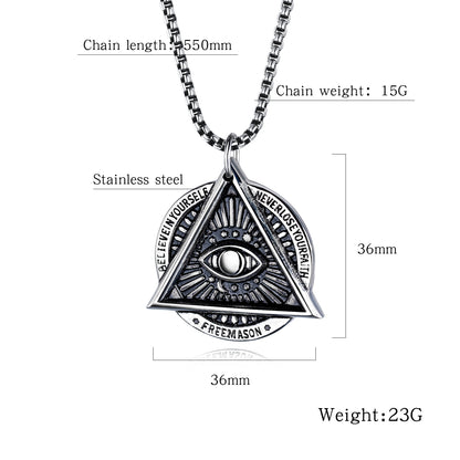 Freemason Demon Eye Necklace Men