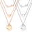 Fashion English Love Round Brand Smiley Face Stainless Steel Multilayer Necklace