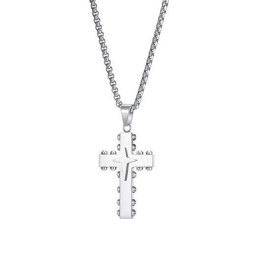 Personalized Titanium Steel Crucifix Pendant Stainless Steel Street Hip Hop Man Necklace