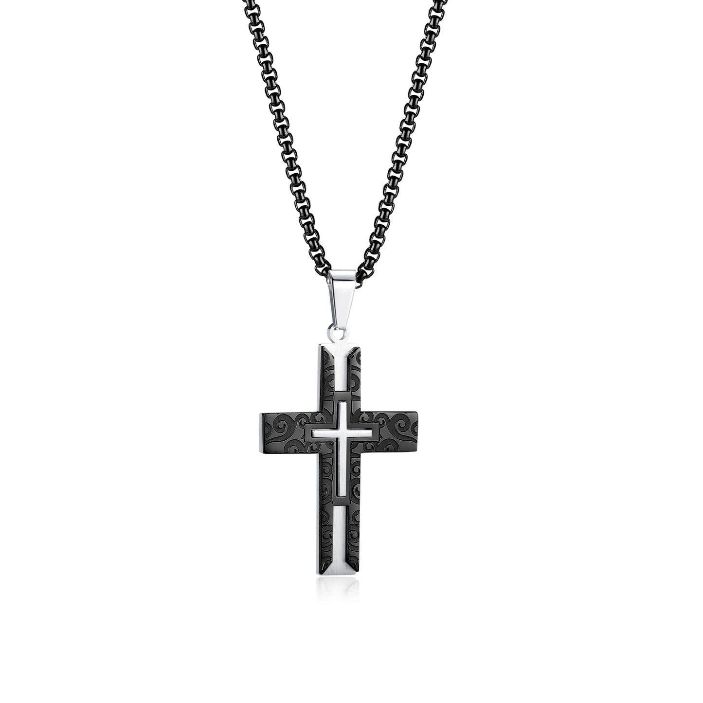 Street Hiphop Titanium Steel Cross Fashion Stainless Steel Men's Necklace