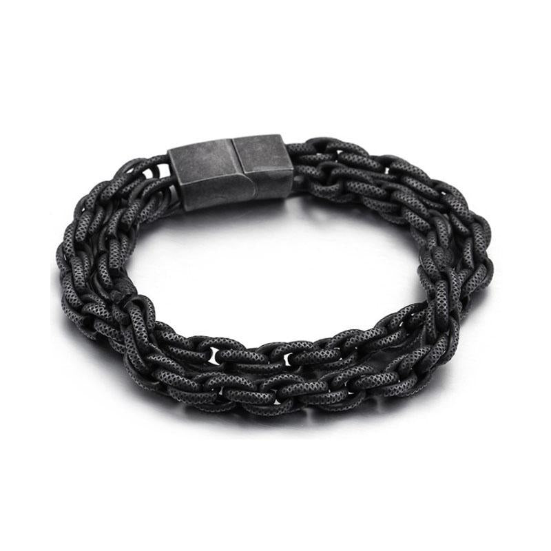 Textured Double Franco Chain Bracelet