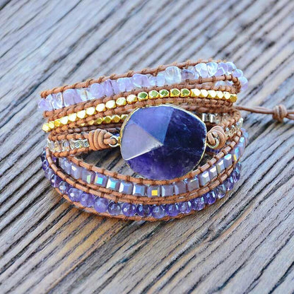 Crown Chakra Amethyst Bracelet