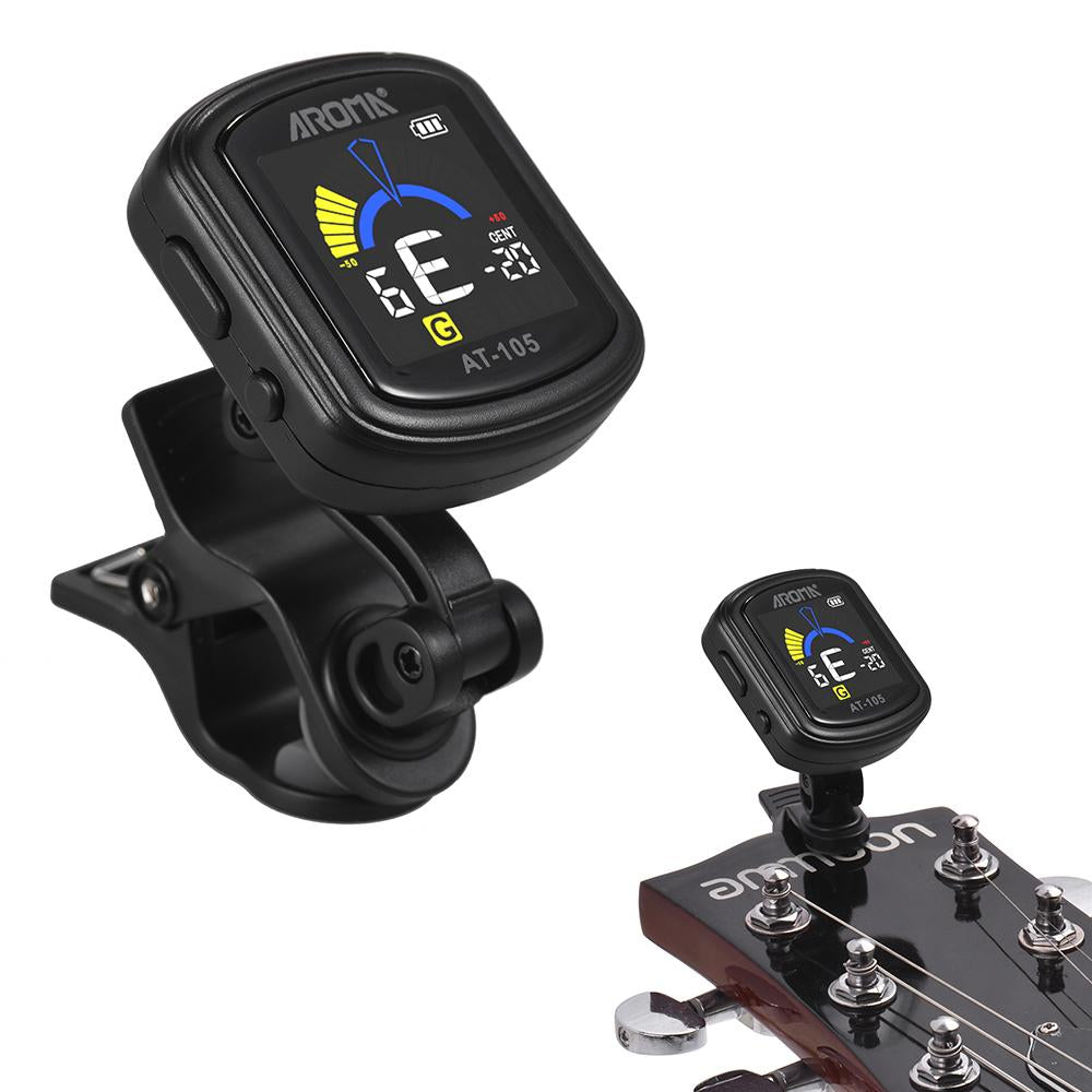 AROMA AT-105 Guitar Rechargeable Clip-on Tuner