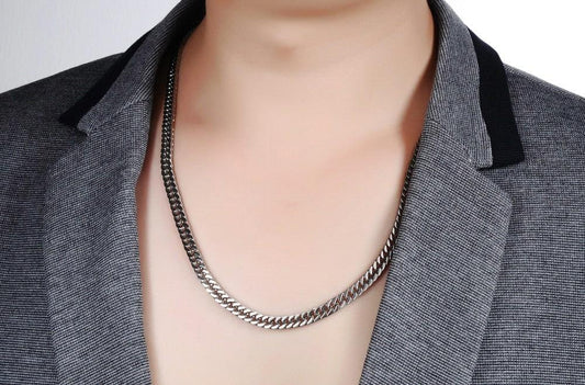 Fashion Width 8mm/6mm/3mm Length 56cm/50cm Man Necklaces Classical Stainless Steel Link Chain Men Jewelry