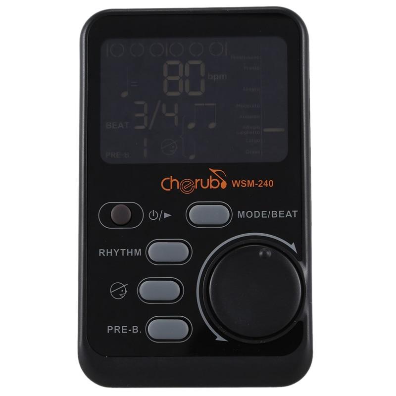 Cherub WSM-240 Portable Digital Metronome for Electronic Guitar Parts Piano Drum Rhythm Tutor