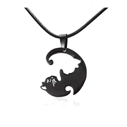 Interlocking Cat Necklace Set