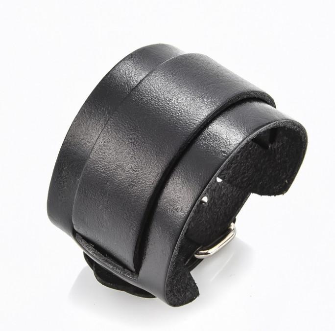 Wide Leather Cuff Bracelet