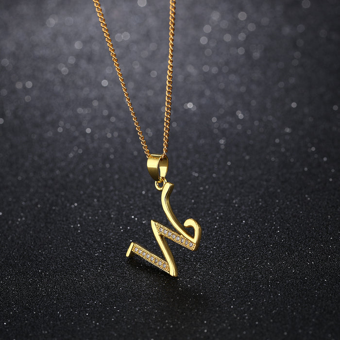 Simple personality letter necklace classic ladies clavicle chain