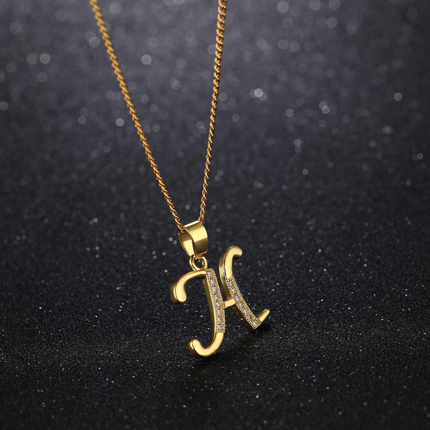 Simple personality letter necklace classic ladies clavicle chain