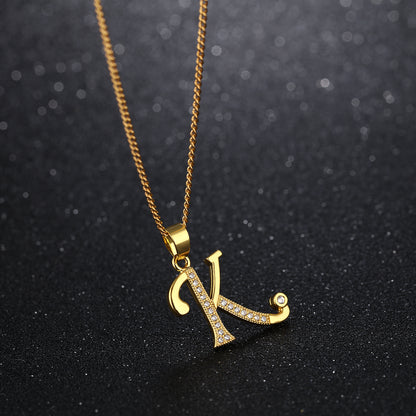 Simple personality letter necklace classic ladies clavicle chain