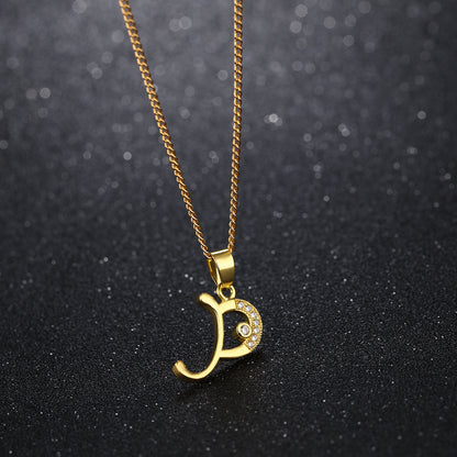 Simple personality letter necklace classic ladies clavicle chain